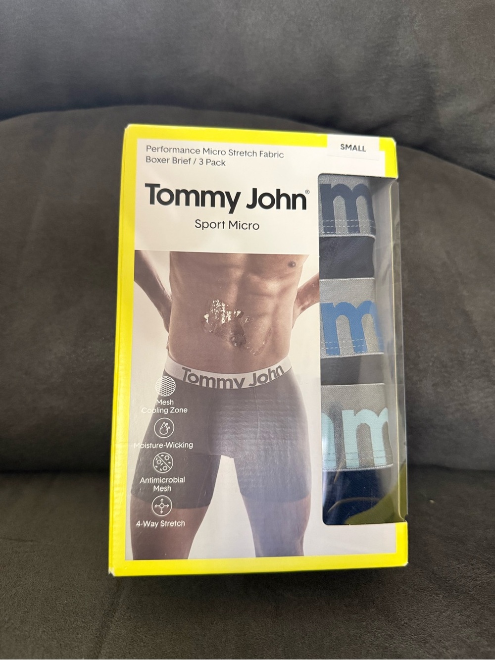 Tommy John 3-Pack Sport Micro Boxer Briefs - Navy, Gray, Light Blue
